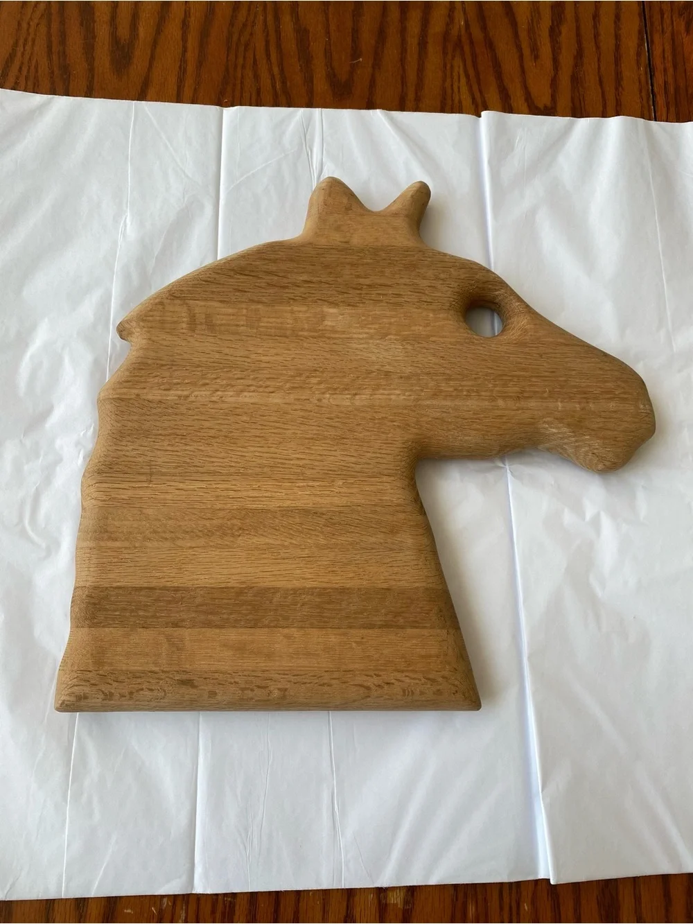 Primitive Wooden Horse Head Cutting Board - Natural Brown 13x13 inches